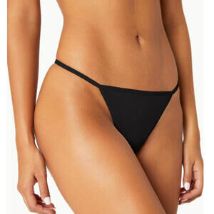 SKIN Organics Cotton String Thong in Black $38, NWT, US XXL, Item # 2065